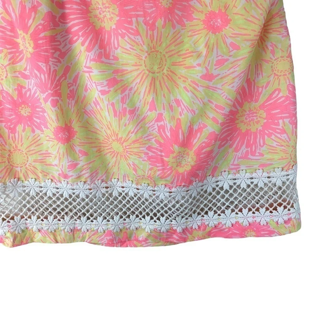 Lilly Pulitzer Corrie 100% Cotton Skirt Lined Floral Print Size 4